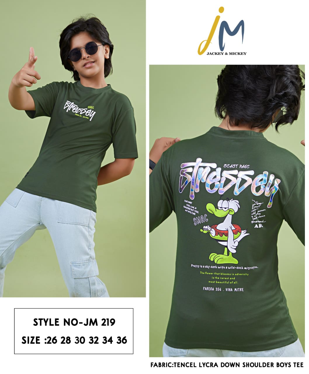 Jm 219 Jackey N Mickey Tencil Lycra Boys Tshirt Wholesale Price