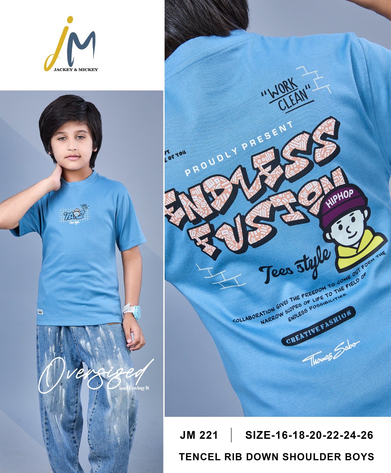 Jm 221 Jackey N Mickey Tencil Boys Tshirt Manufacturer India