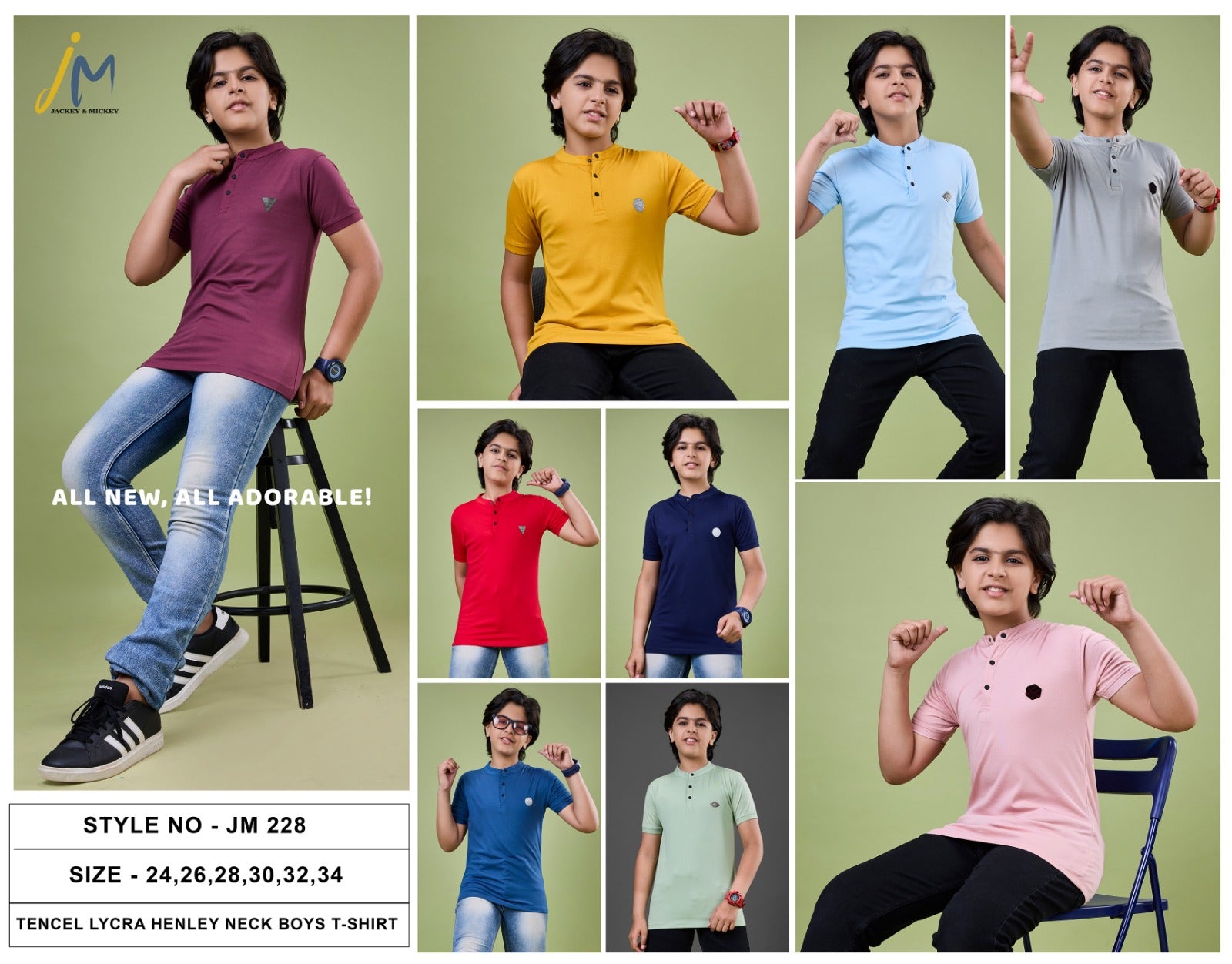 Jm 228 Jackey N Mickey Tencil Lycra Boys Tshirt Wholesale Price