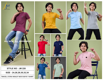 Jm 228 Jackey N Mickey Tencil Lycra Boys Tshirt Wholesale Price