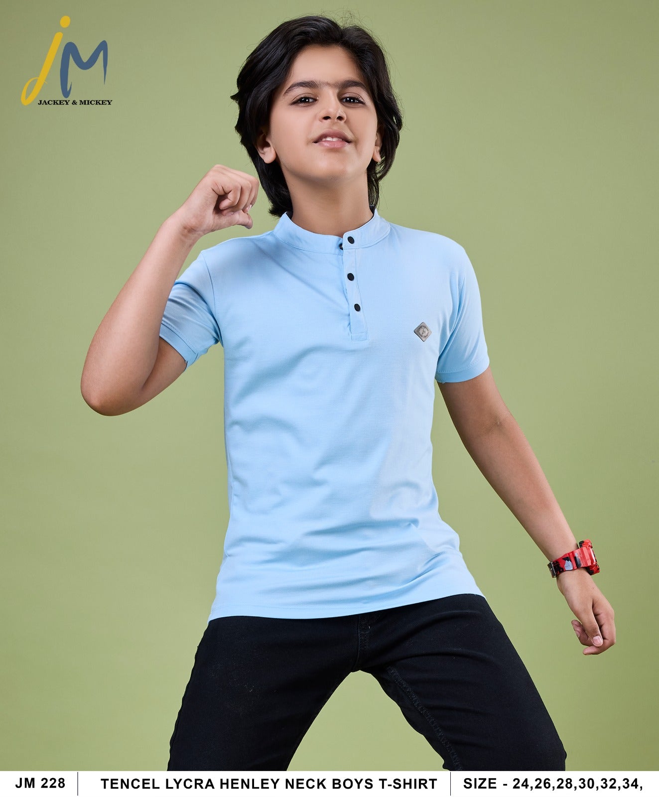 Jm 228 Jackey N Mickey Tencil Lycra Boys Tshirt Wholesale Price