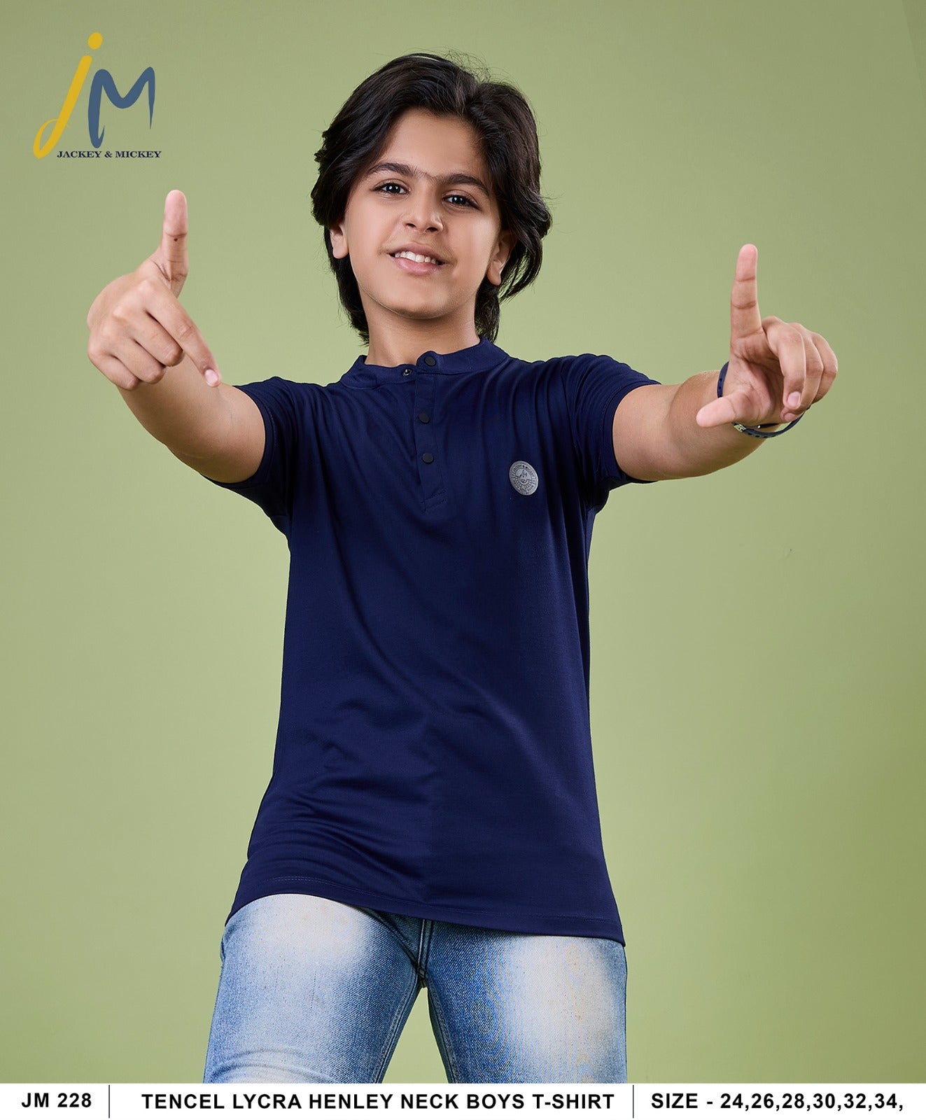 Jm 228 Jackey N Mickey Tencil Lycra Boys Tshirt Wholesale Price