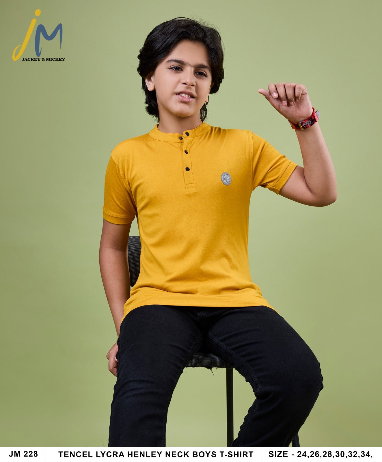 Jm 228 Jackey N Mickey Tencil Lycra Boys Tshirt Wholesale Price