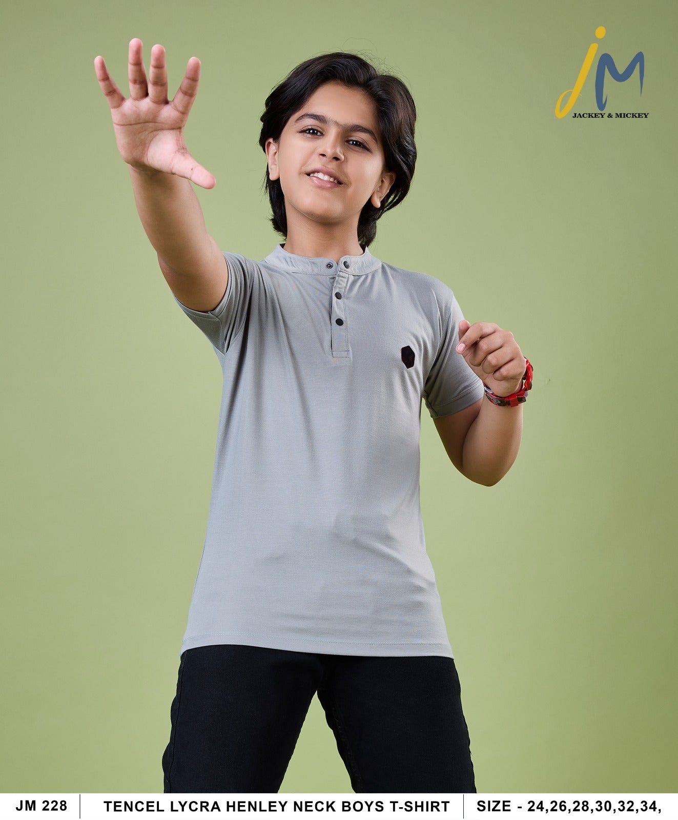 Jm 228 Jackey N Mickey Tencil Lycra Boys Tshirt Wholesale Price