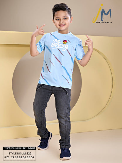 Jm 229 Jackey N Mickey Tencil Lycra Boys Tshirt Wholesale Price