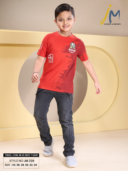 Jm 229 Jackey N Mickey Tencil Lycra Boys Tshirt Wholesale Price