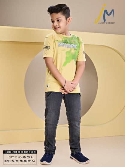 Jm 229 Jackey N Mickey Tencil Lycra Boys Tshirt Wholesale Price