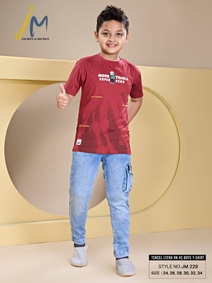 Jm 229 Jackey N Mickey Tencil Lycra Boys Tshirt Wholesale Price