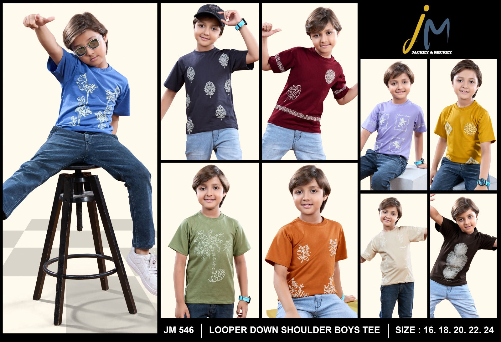 Jm 546 Jackey N Mickey Looper Boys Tshirt Manufacturer Gujarat
