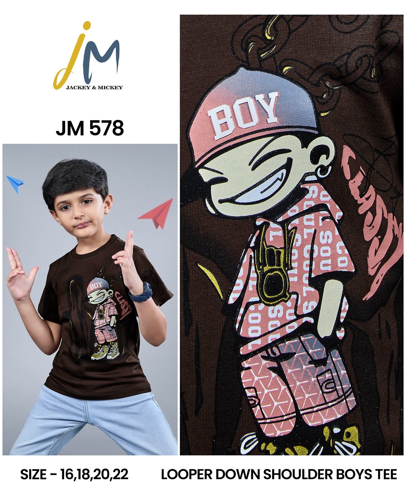 Jm 578 Jackey N Mickey Looper Boys Tshirt Manufacturer Ahmedabad