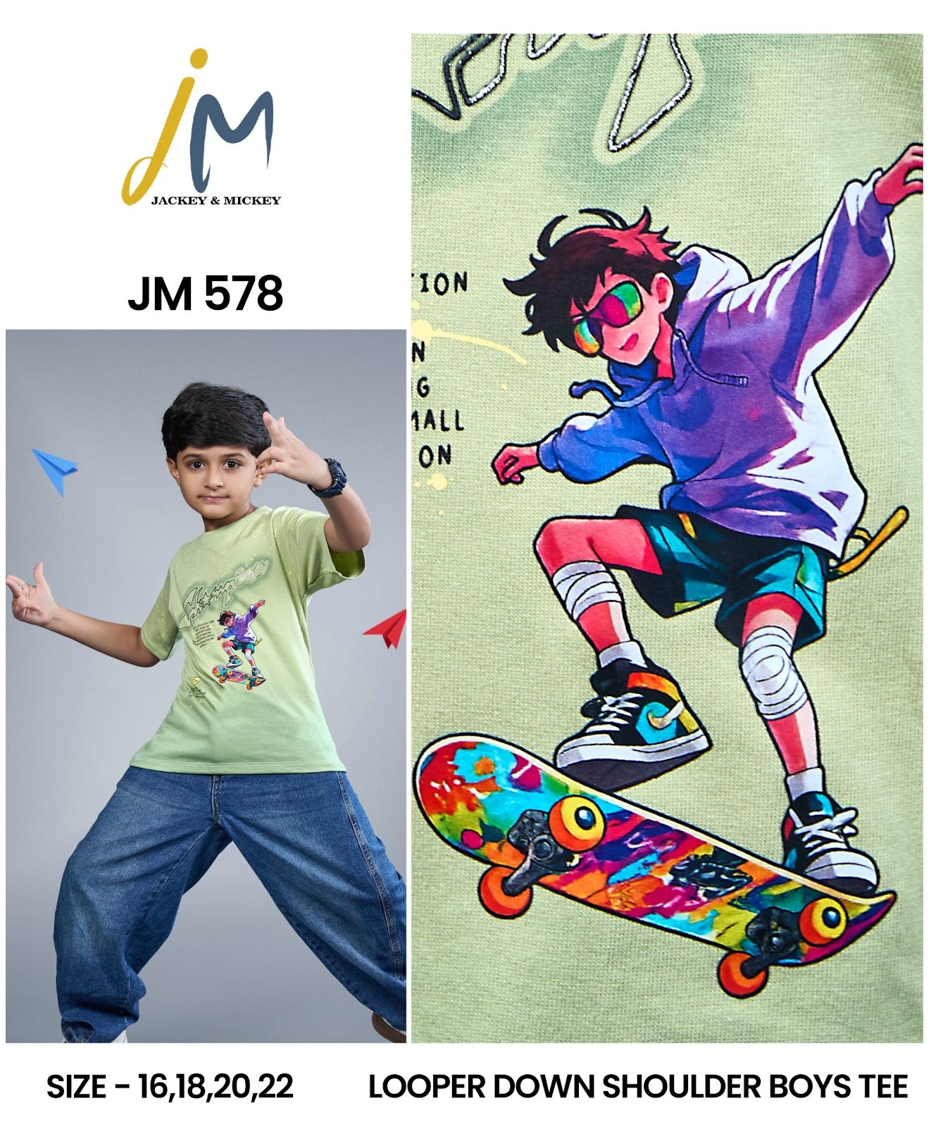 Jm 578 Jackey N Mickey Looper Boys Tshirt Manufacturer Ahmedabad