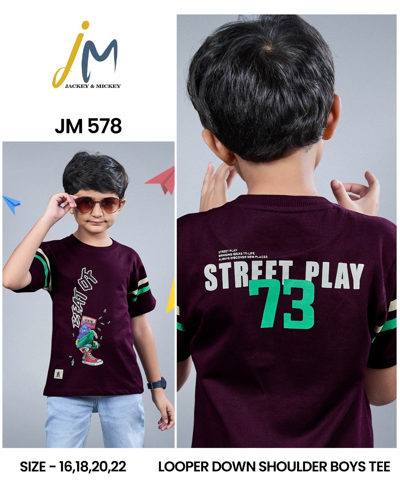 Jm 578 Jackey N Mickey Looper Boys Tshirt Manufacturer Ahmedabad