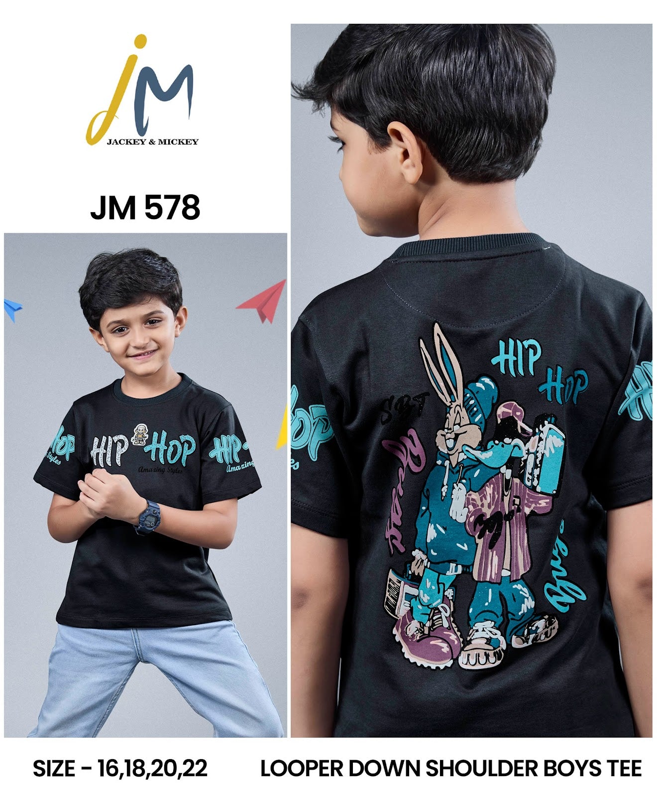 Jm 578 Jackey N Mickey Looper Boys Tshirt Manufacturer Ahmedabad