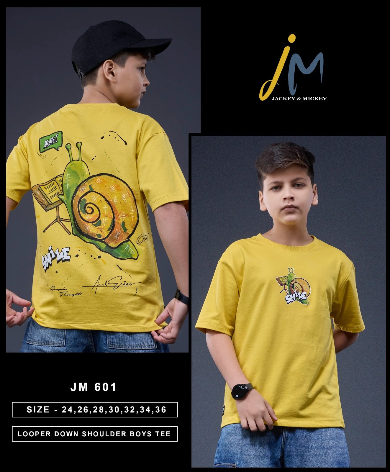 Jm 601 Jackey N Mickey Looper Boys Tshirt Exporter India