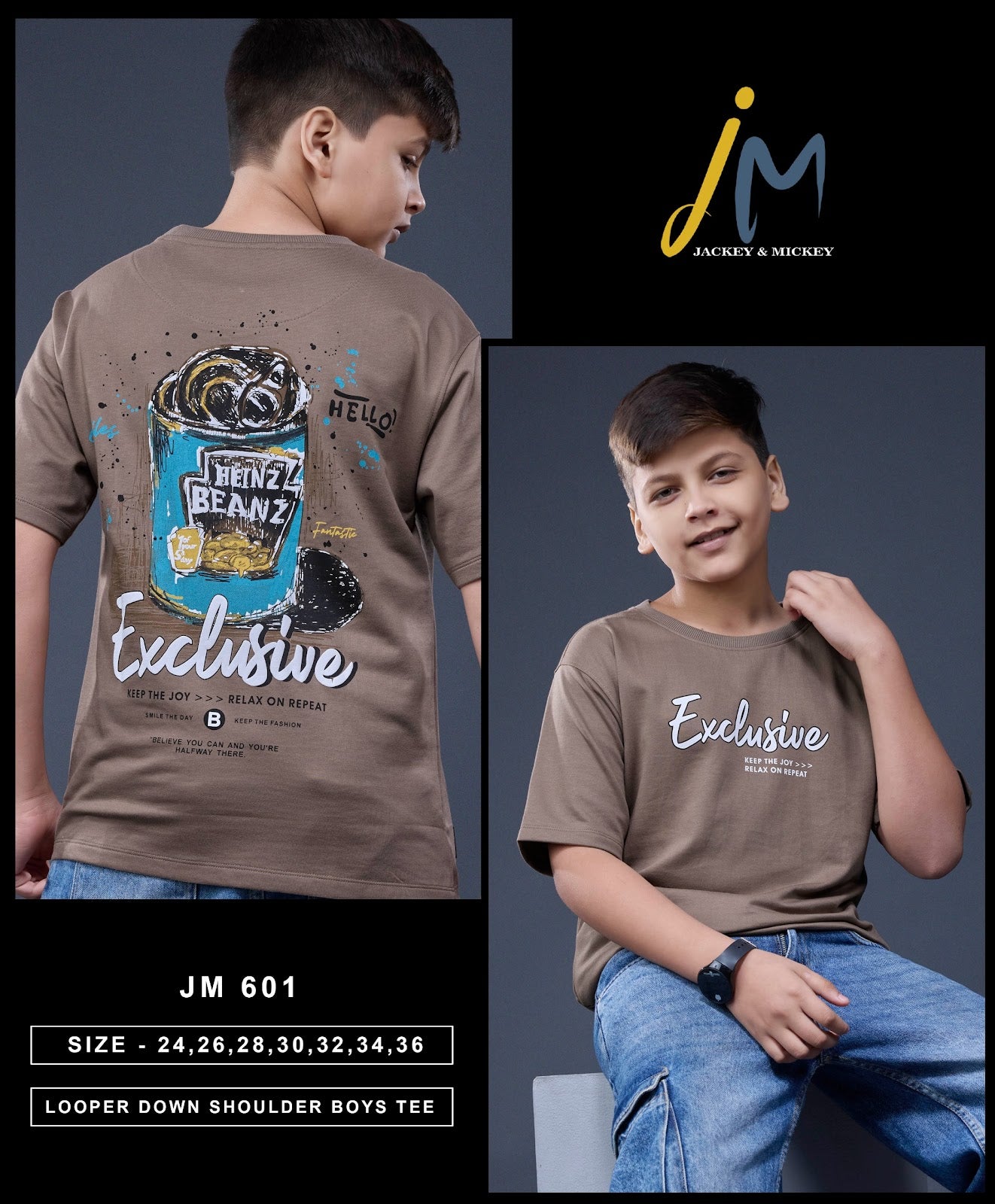 Jm 601 Jackey N Mickey Looper Boys Tshirt Exporter India