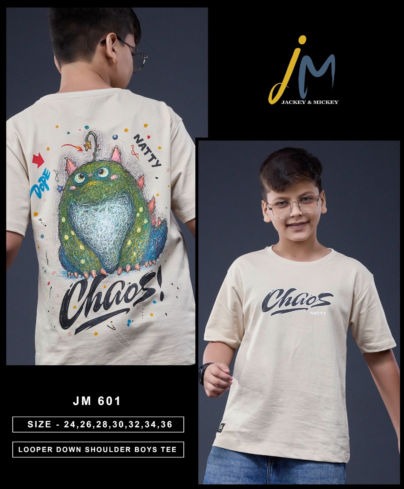 Jm 601 Jackey N Mickey Looper Boys Tshirt Exporter India