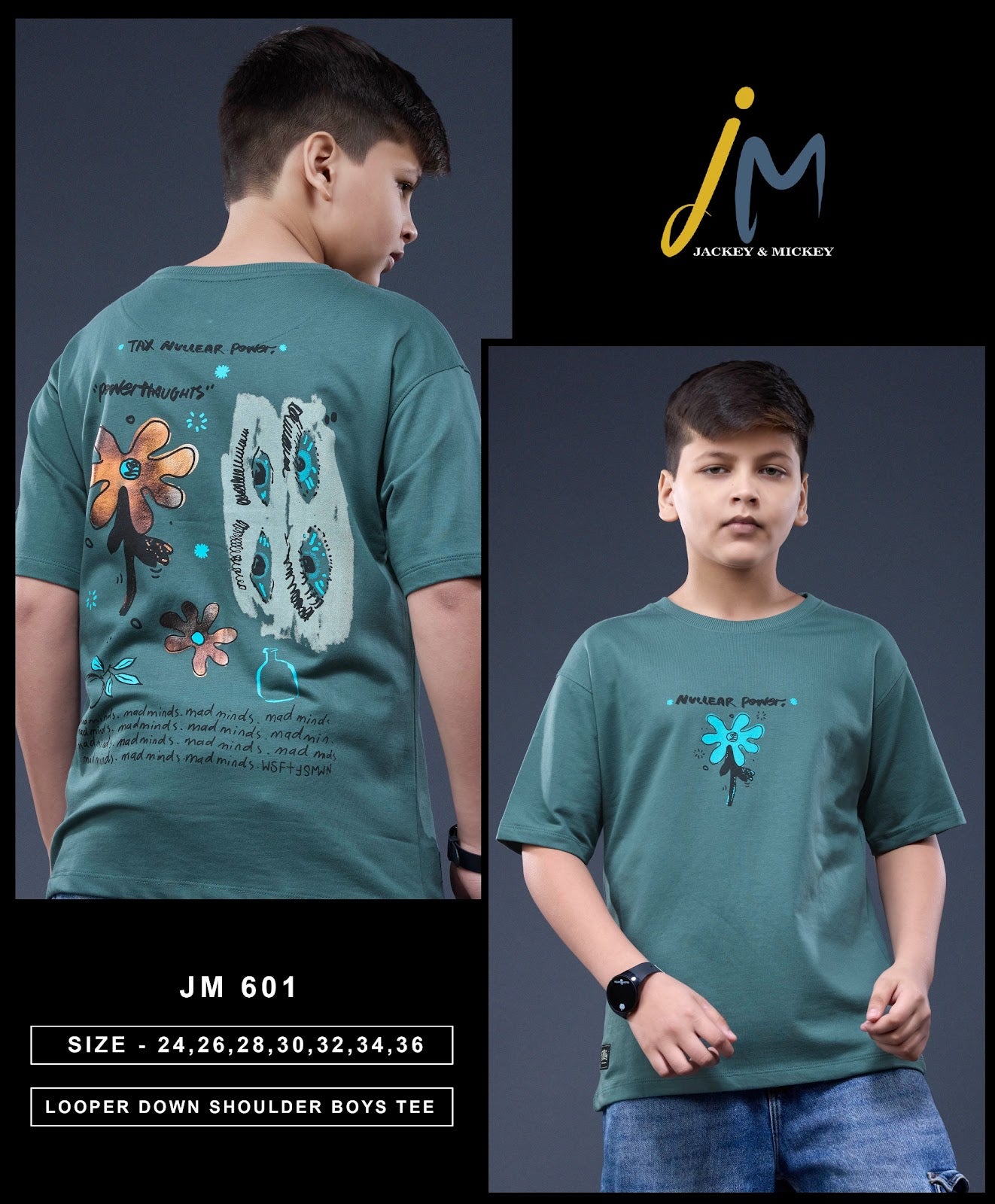 Jm 601 Jackey N Mickey Looper Boys Tshirt Exporter India