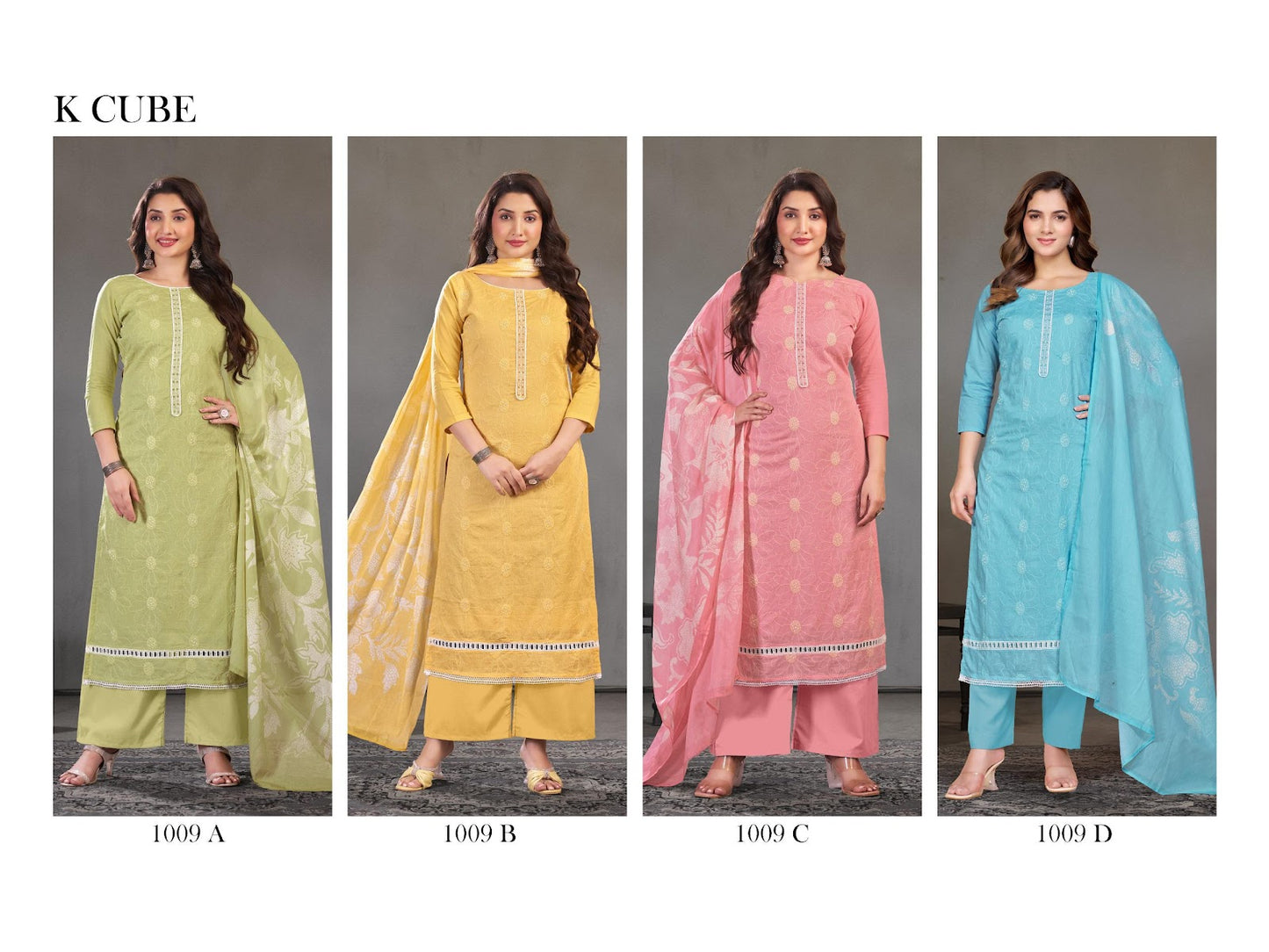 Joban 1009 K Cube Cotton Plazzo Style Suits Wholesaler India