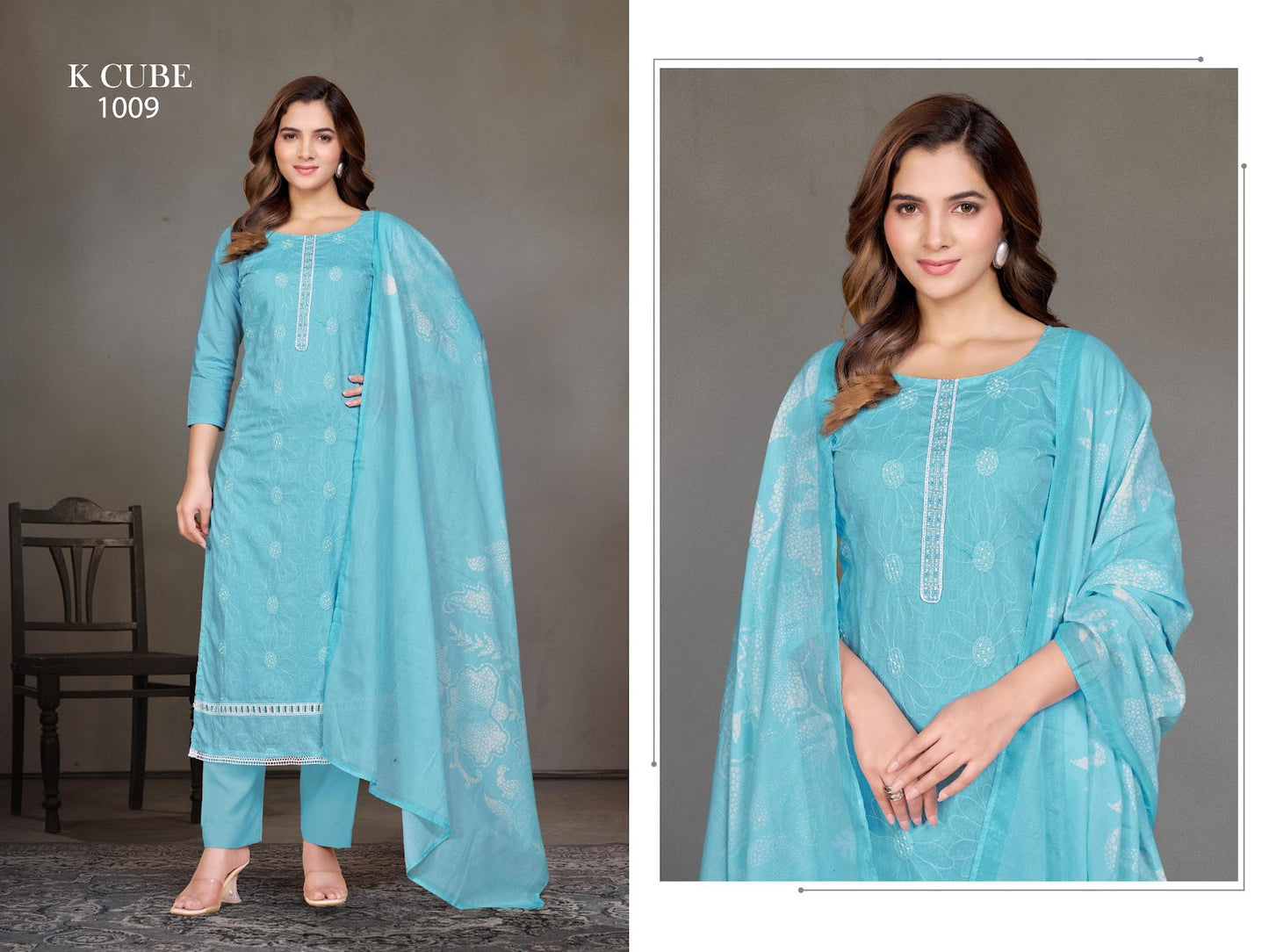 Joban 1009 K Cube Cotton Plazzo Style Suits Wholesaler India