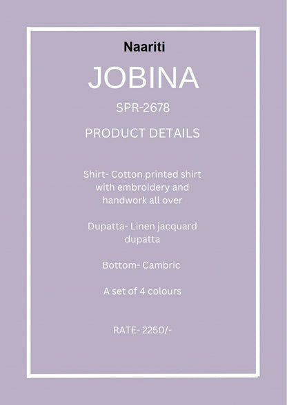 Jobina 2678 Naariti Cotton Pant Style Suits Supplier India