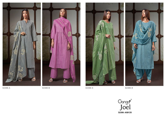 Joel 2386 Ganga Cotton Plazzo Style Suits