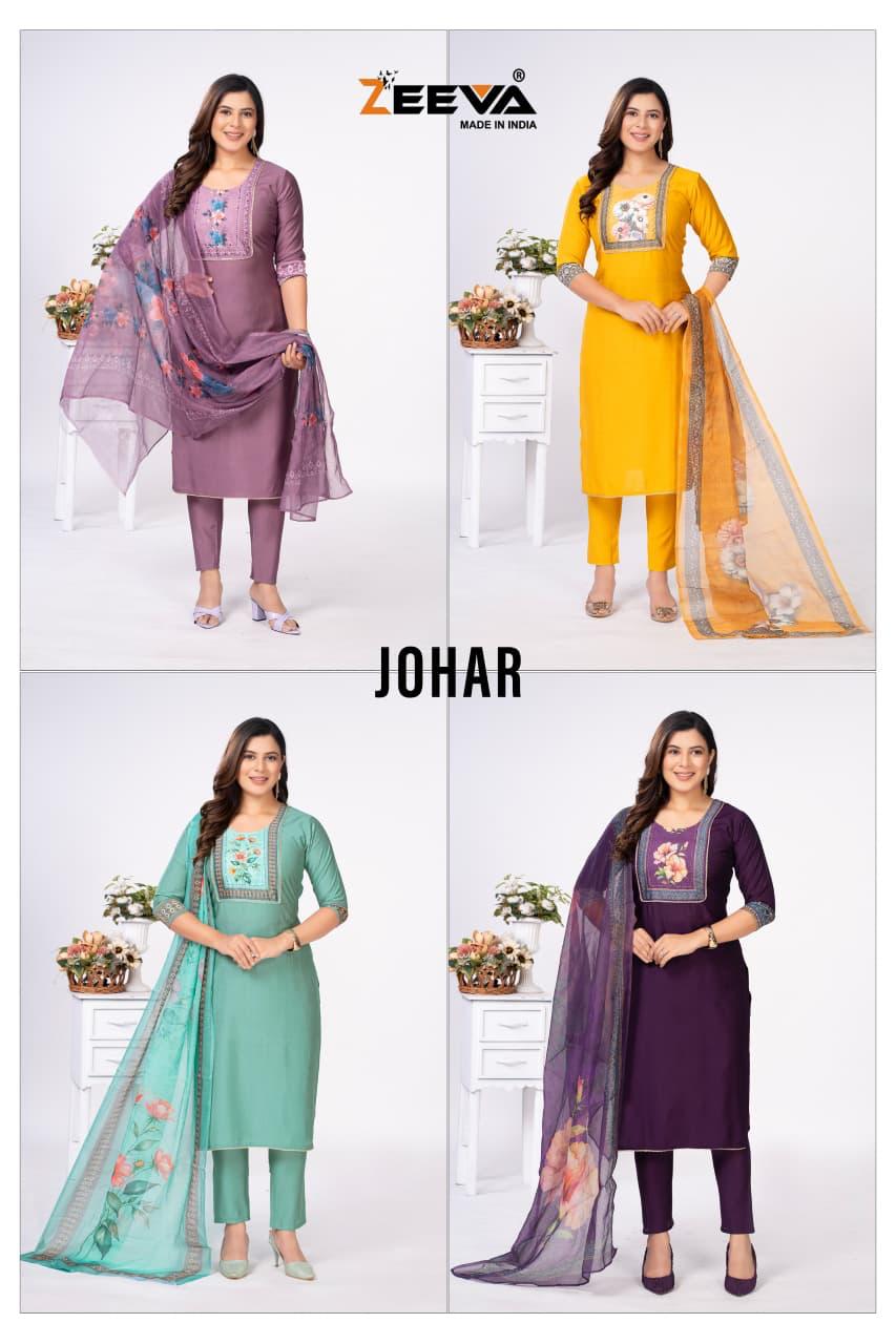 Johar Zeeva Readymade Pant Style Suits Wholesale Rate