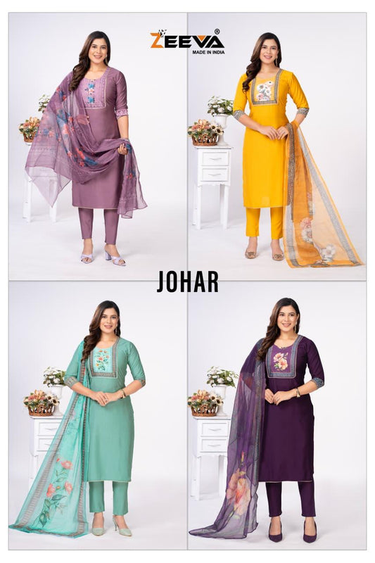 Johar Zeeva Readymade Pant Style Suits Wholesale Rate