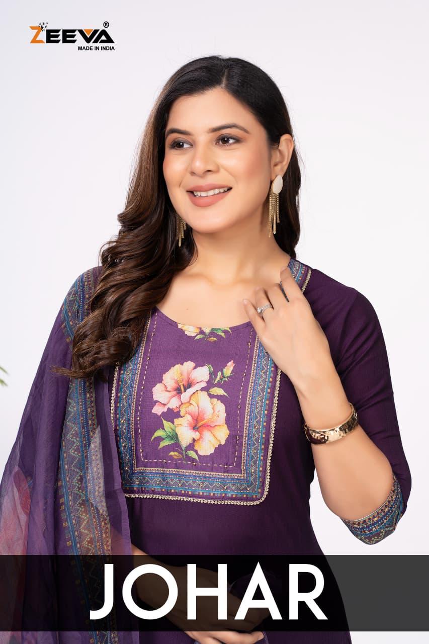 Johar Zeeva Readymade Pant Style Suits Wholesale Rate