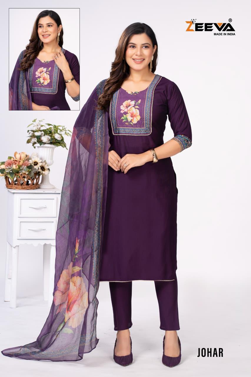 Johar Zeeva Readymade Pant Style Suits Wholesale Rate