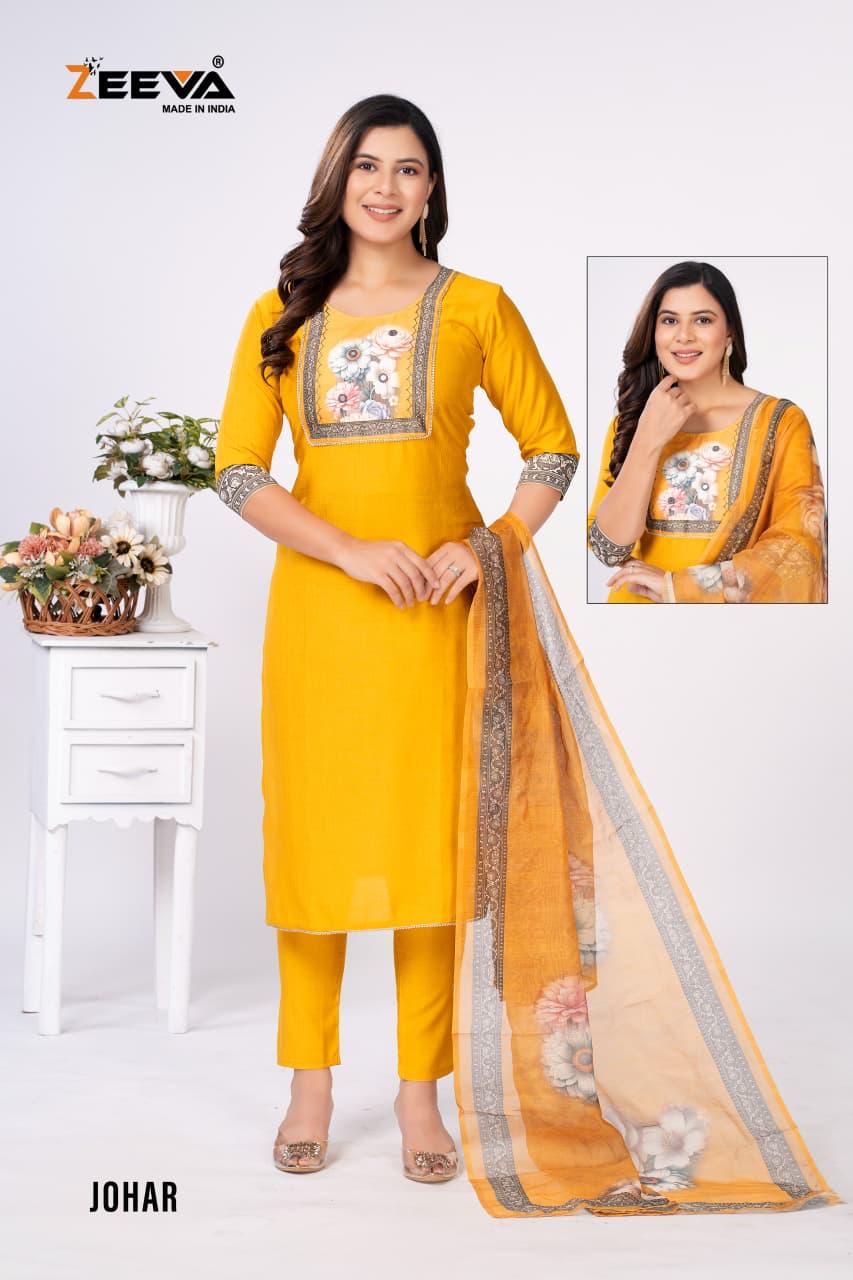Johar Zeeva Readymade Pant Style Suits Wholesale Rate