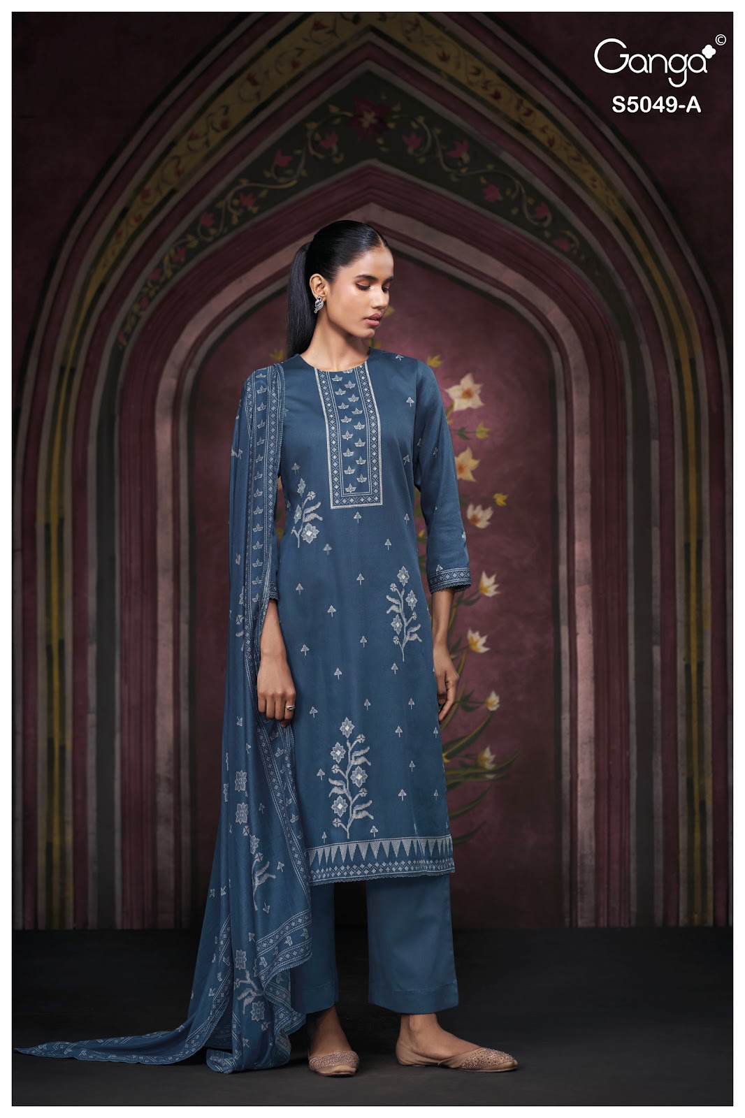 Jolie S5049 Ganga Cotton Satin Pant Style Suits Wholesale Price