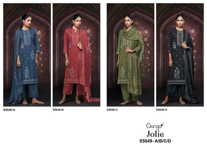 Jolie S5049 Ganga Cotton Satin Pant Style Suits Wholesale Price