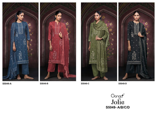 Jolie S5049 Ganga Cotton Satin Pant Style Suits Wholesale Price