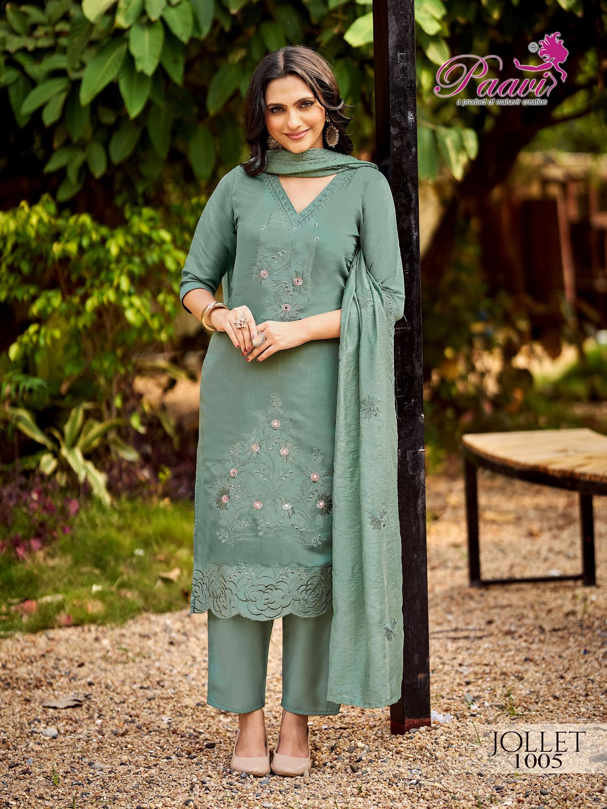 Jollet Paavi Mal Chanderi Readymade Pant Style Suits Wholesaler India
