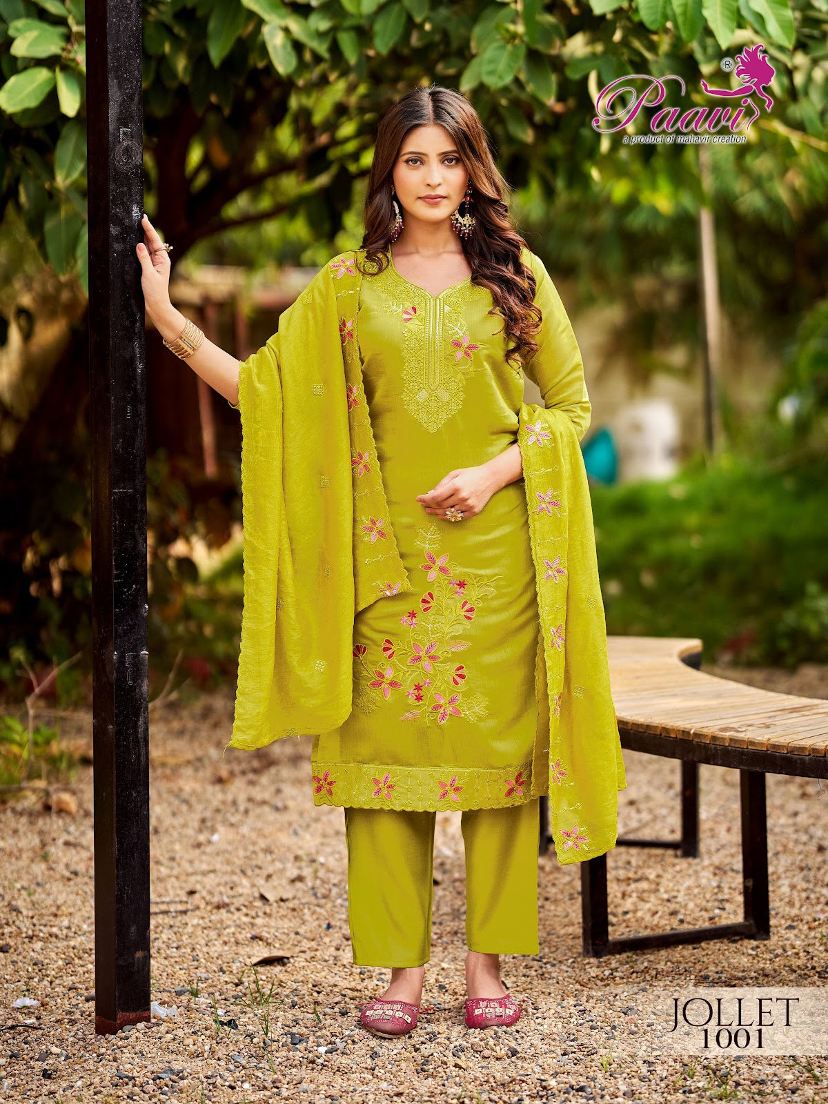 Jollet Paavi Mal Chanderi Readymade Pant Style Suits Wholesaler India