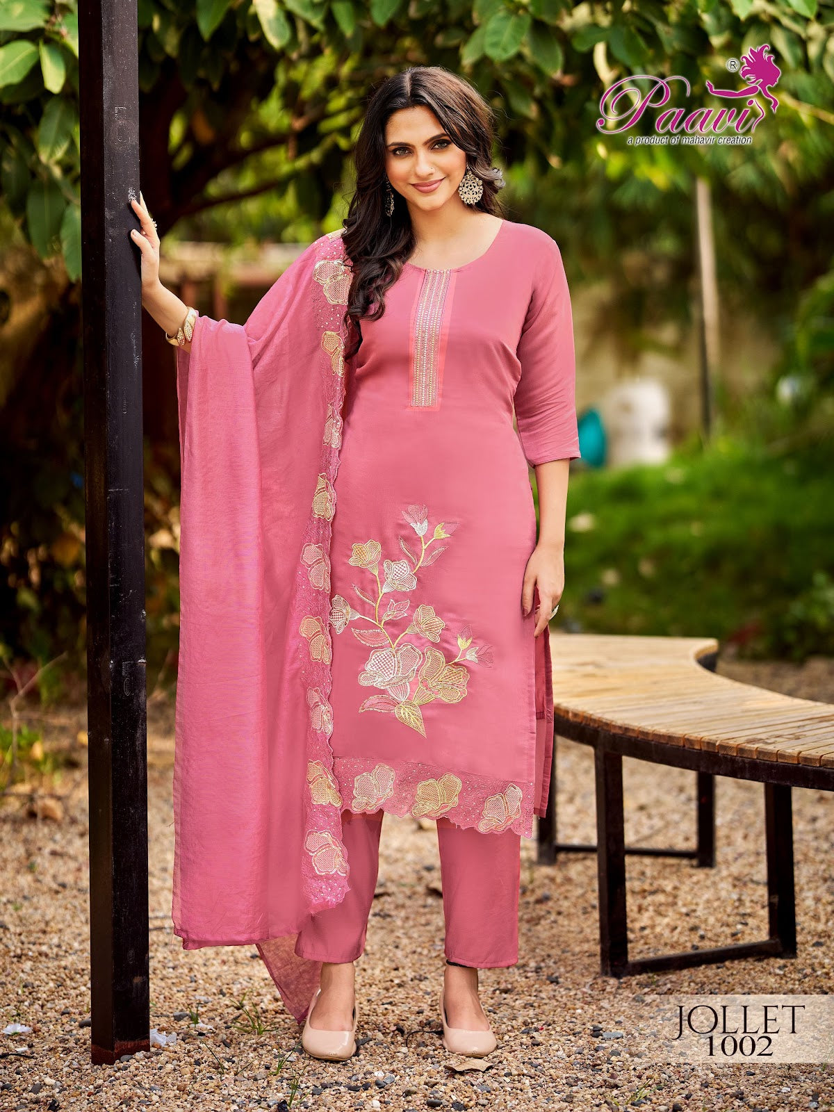 Jollet Paavi Mal Chanderi Readymade Pant Style Suits Wholesaler India