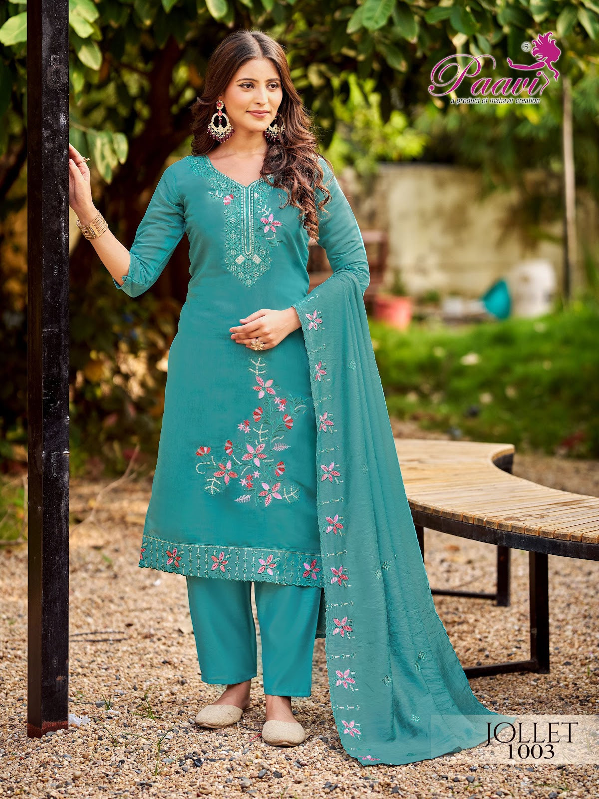 Jollet Paavi Mal Chanderi Readymade Pant Style Suits Wholesaler India