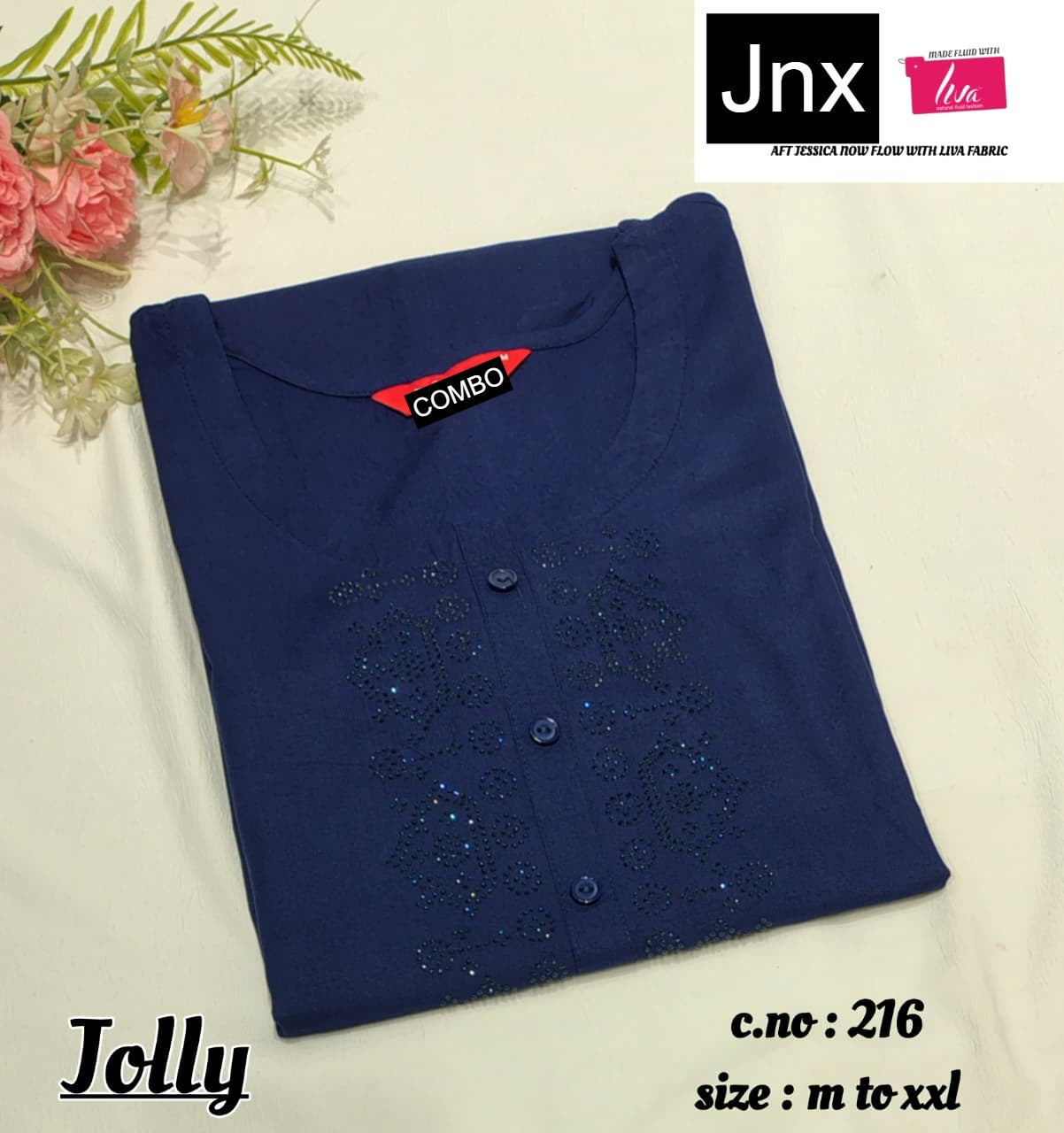 Jolly Jnx Liva Rayon Straight Cut Kurtis Exporter Gujarat