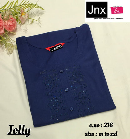 Jolly Jnx Liva Rayon Straight Cut Kurtis Exporter Gujarat