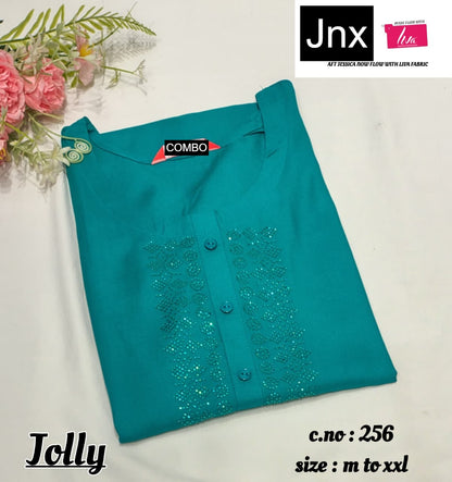Jolly Jnx Liva Rayon Straight Cut Kurtis Exporter Gujarat
