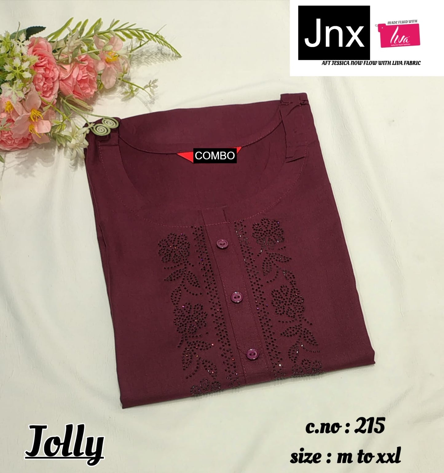 Jolly Jnx Liva Rayon Straight Cut Kurtis Exporter Gujarat