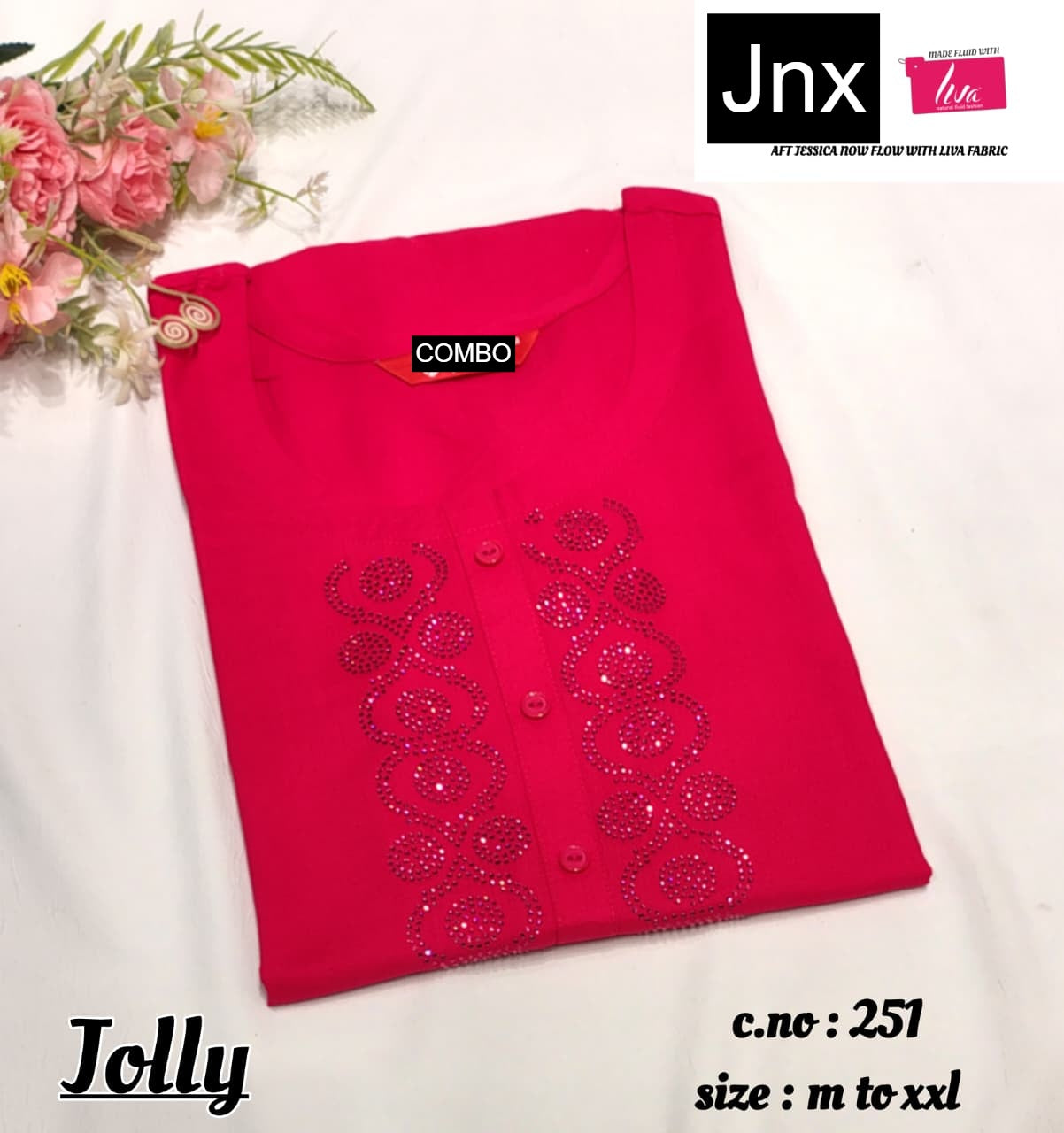 Jolly Jnx Liva Rayon Straight Cut Kurtis Exporter Gujarat