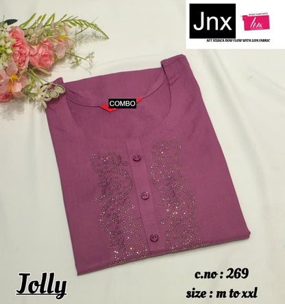 Jolly Jnx Liva Rayon Straight Cut Kurtis Exporter Gujarat