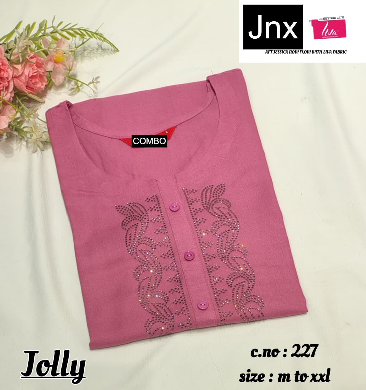 Jolly Jnx Liva Rayon Straight Cut Kurtis Exporter Gujarat