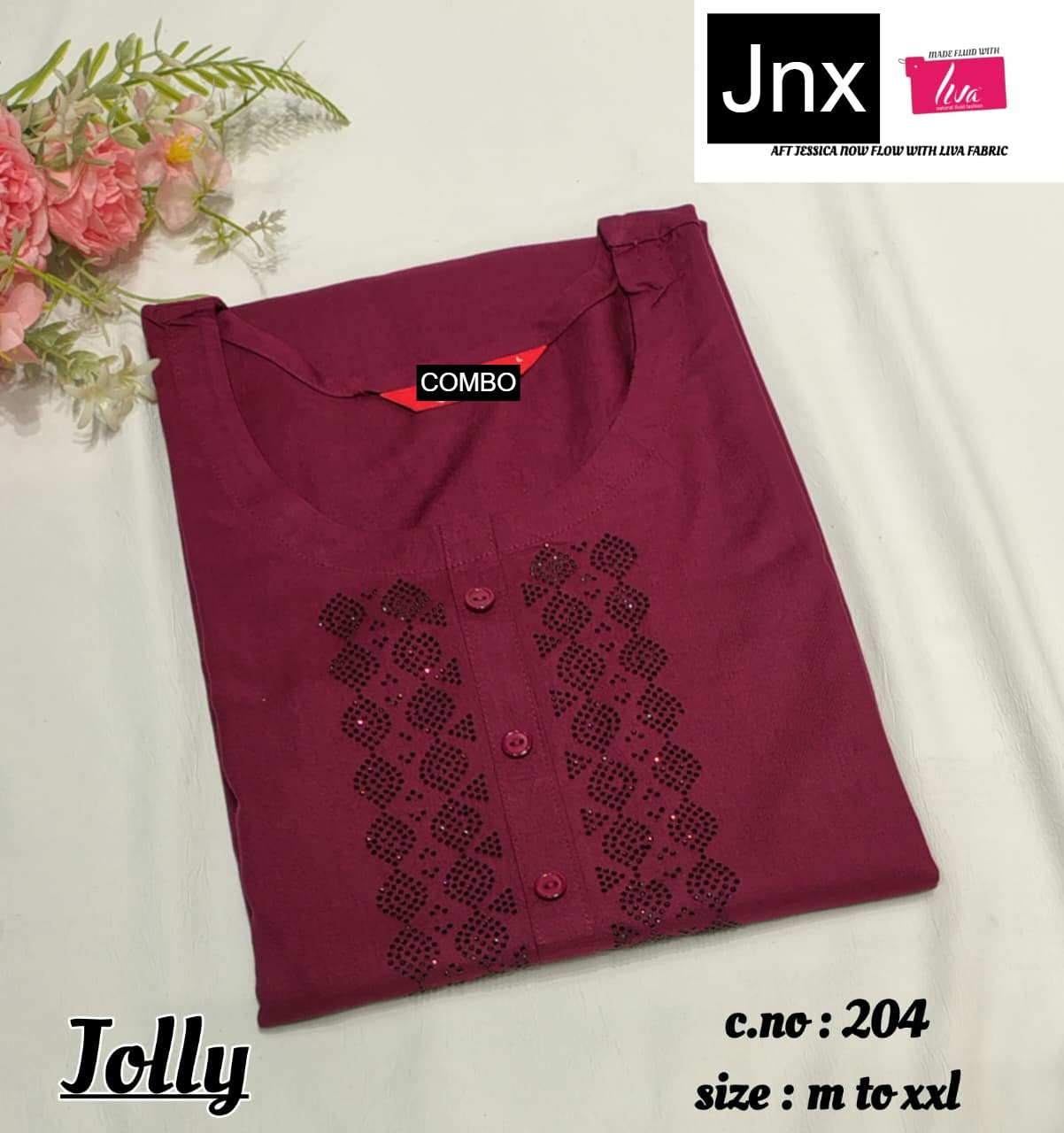 Jolly Jnx Liva Rayon Straight Cut Kurtis Exporter Gujarat