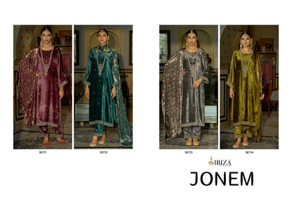 Jonem Ibiza Pure Viscose Velvet Suits Wholesale