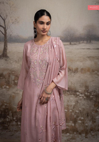 Joorim 2591 Naariti Mul Chanderi Pant Style Suits Exporter Ahmedabad