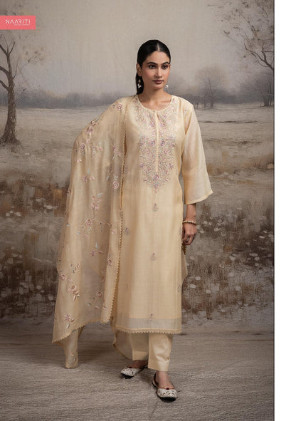 Joorim 2591 Naariti Mul Chanderi Pant Style Suits Exporter Ahmedabad