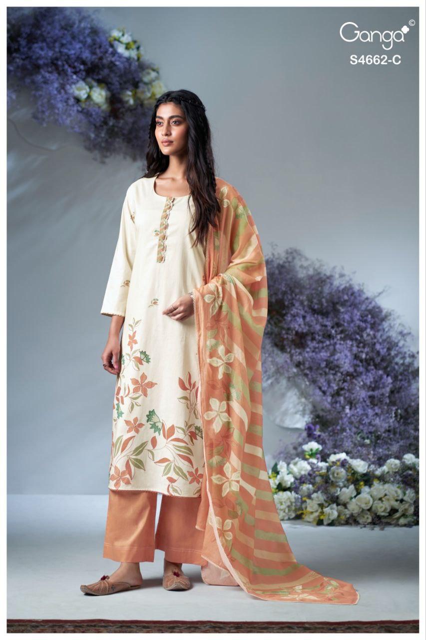 Jorin 4662 Ganga Cotton Pant Style Suits Wholesaler India