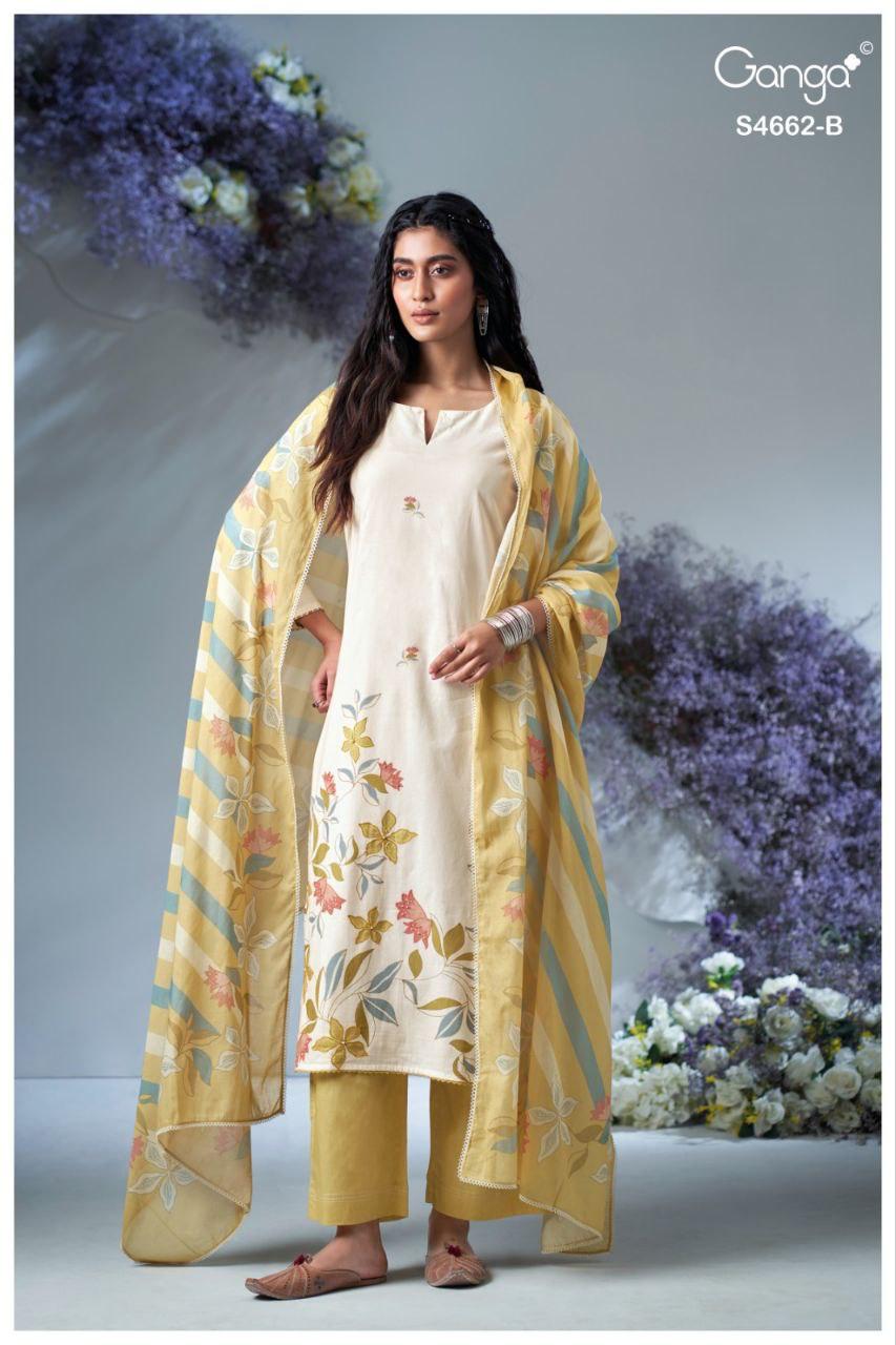 Jorin 4662 Ganga Cotton Pant Style Suits Wholesaler India